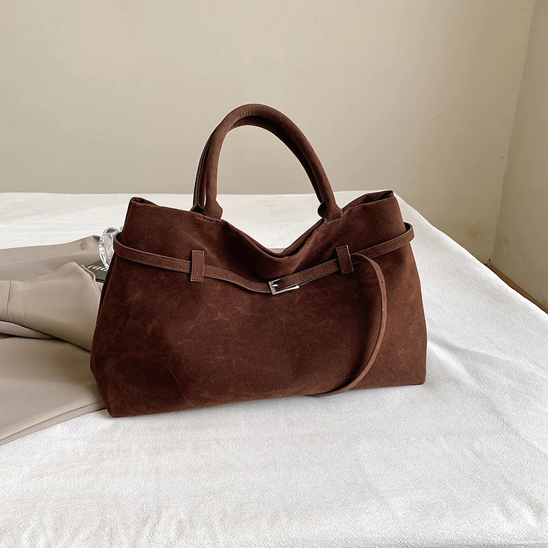 Faux Suede Tote Bag/ Purse