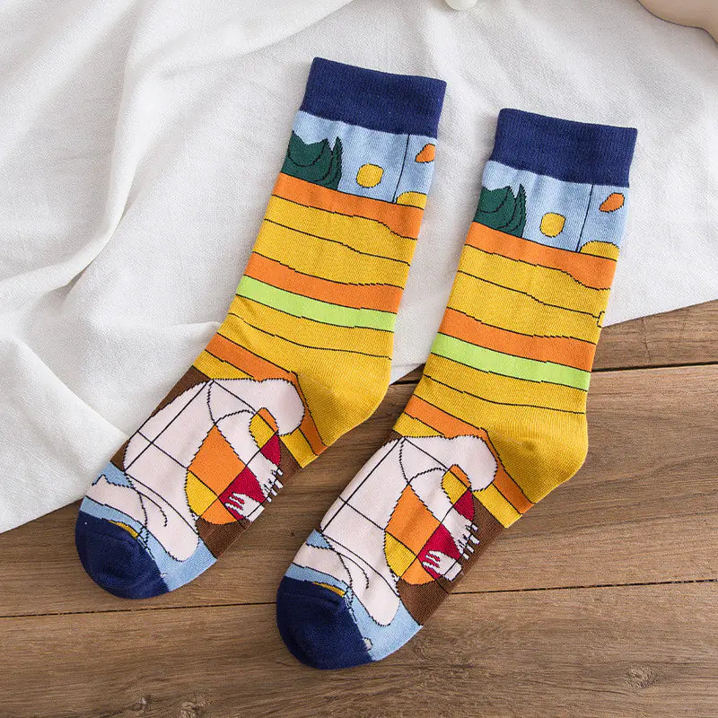 Abstract Colorful Fun Socks for Men and Women