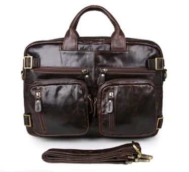 Men's Cowhide Leather Business Tote and Crossbody Bags