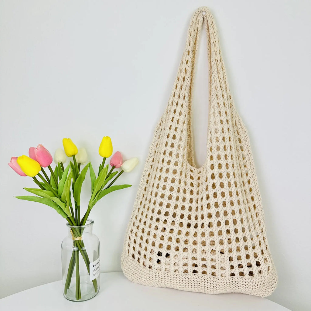Knitted Hollow Beach Tote Bag