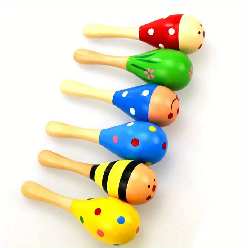 Small Wooden Sand Hammer Toys for Early Music Education