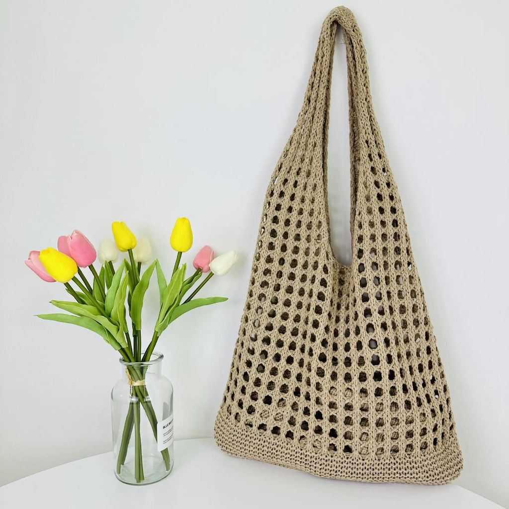 Knitted Hollow Beach Tote Bag