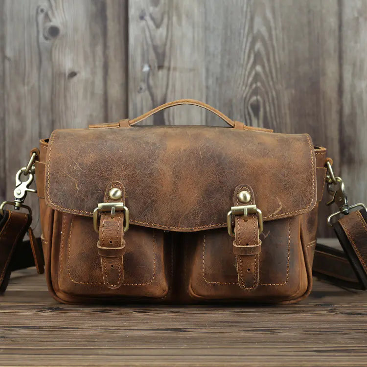 Vintage Handmade Crazy Horseskin Tote Bag, case, Bag,