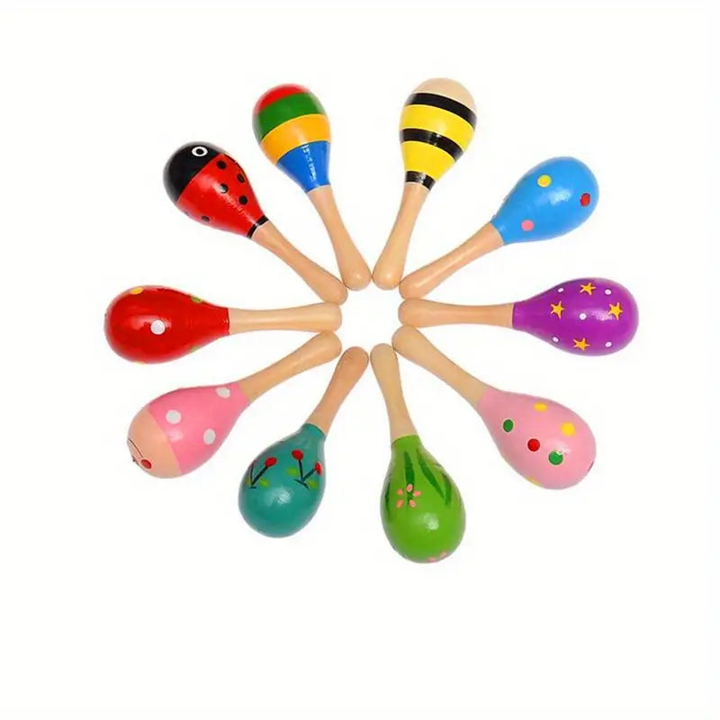 Small Wooden Sand Hammer Toys for Early Music Education