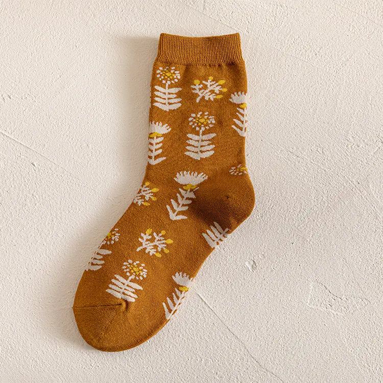 Fashionable Retro Mid-Calf Socks for Women