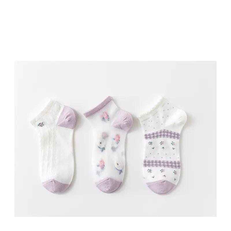 Trendy Retro Rabbit Cotton Socks for Spring & Summer