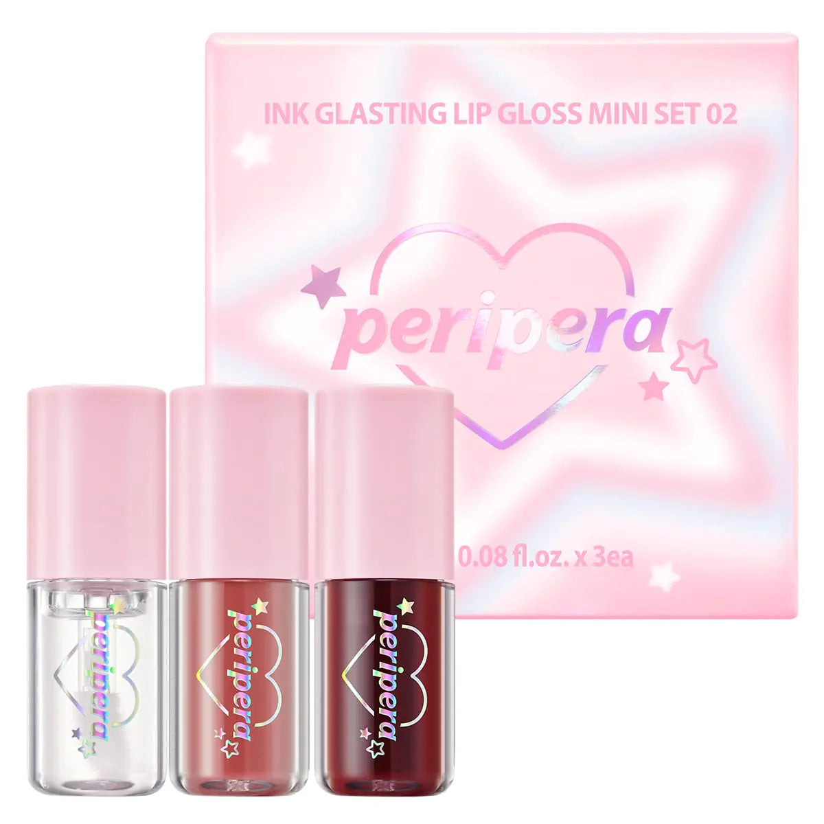Peripera Ink Glasting Lip Gloss Mini Holiday Gift Sets (Mini Set 2.5ml * 3) Great for Stocking StuffersLip Gloss Set Clear Lip Gloss Lip Make Up