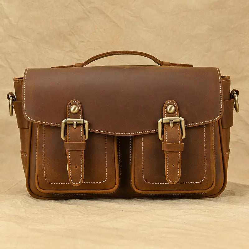 Vintage Handmade Crazy Horseskin Tote Bag, case, Bag,