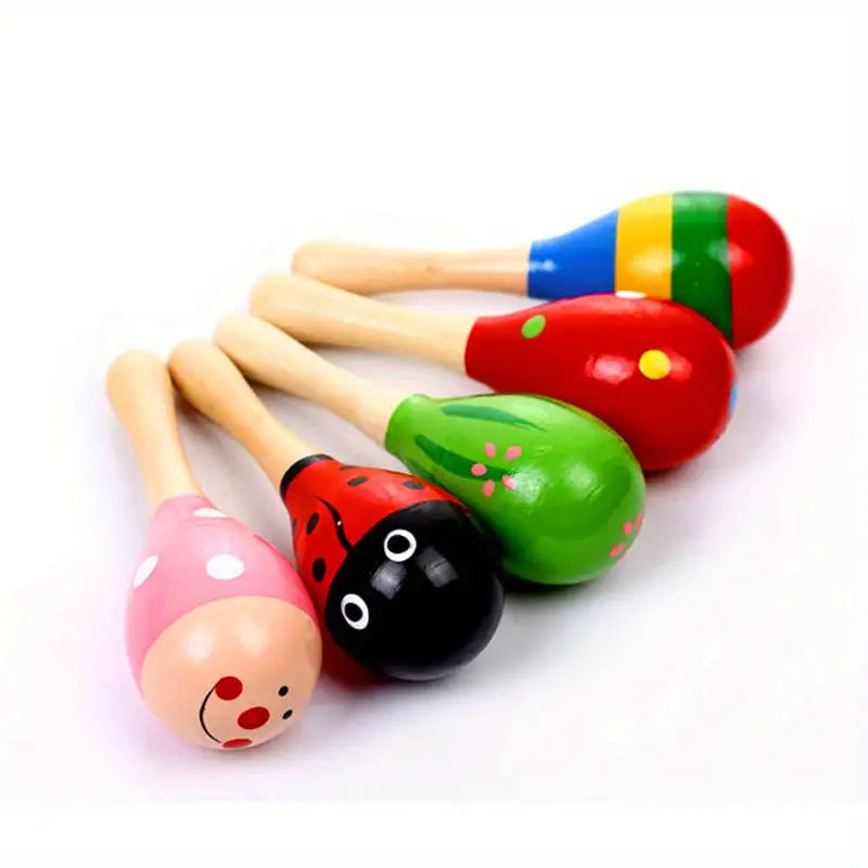 Small Wooden Sand Hammer Toys for Early Music Education