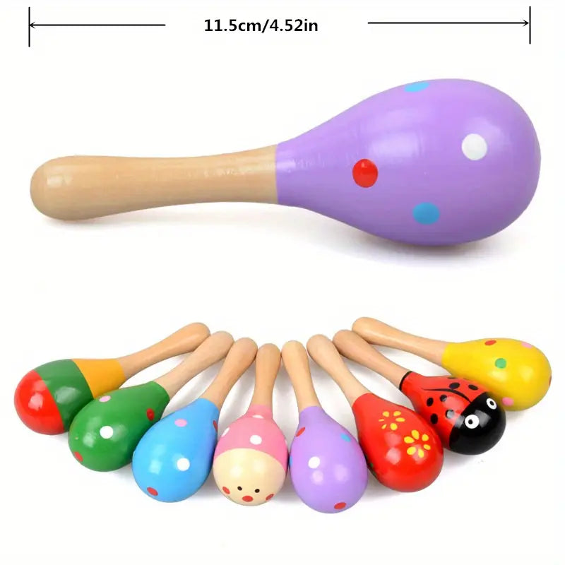 Small Wooden Sand Hammer Toys for Early Music Education
